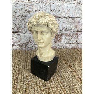 Bust of David 10 in Casted Sculpture Signed P.A.T. Cream w Black Base